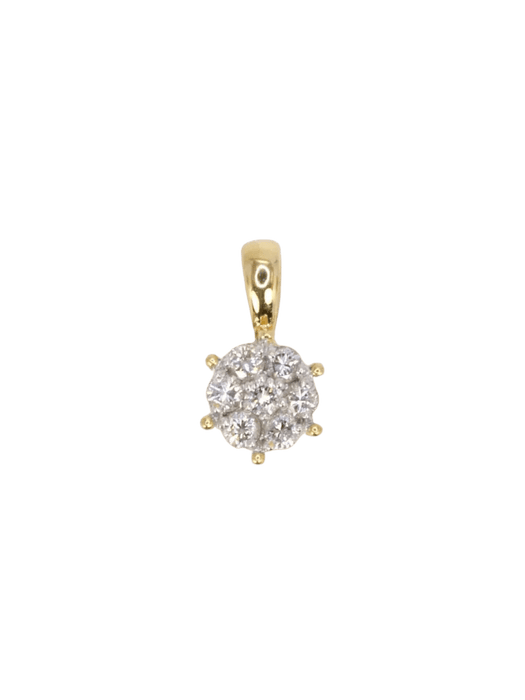 Pendentif Pendentif or jaune et blanc marguerite vintage diamants 58 Facettes J408