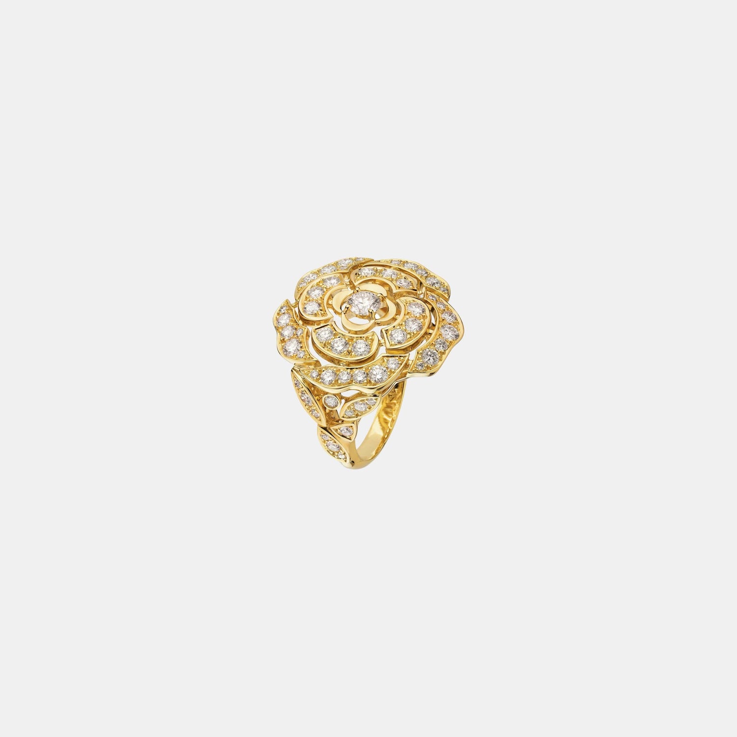 Bague Camélia Or jaune Diamant
