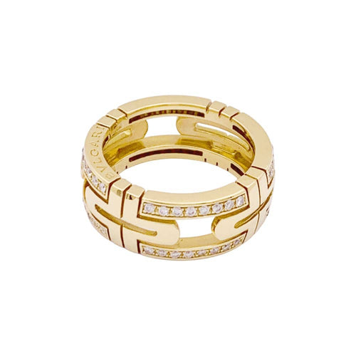 Bague 52 Bulgari Parentesi - Bague en or jaune et diamants 58 Facettes 35005