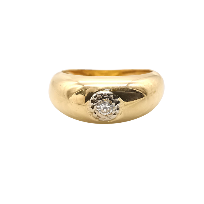 Yellow gold and diamond ring