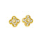 Boucles d'oreilles Van Cleef & Arpels Alhambra - Puces d’oreilles en or jaune et diamants 58 Facettes 35308
