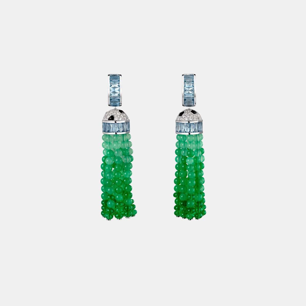 Boucles d'oreilles Panthère Or blanc Diamant