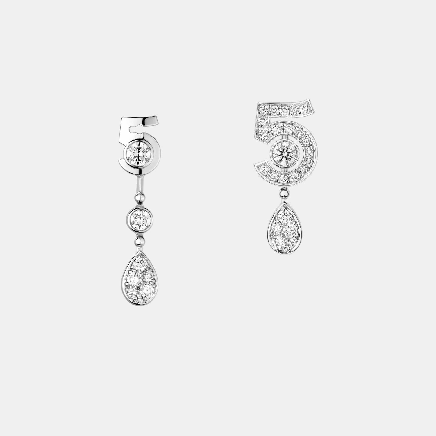 Boucles d'oreilles N°5 Or blanc Diamant