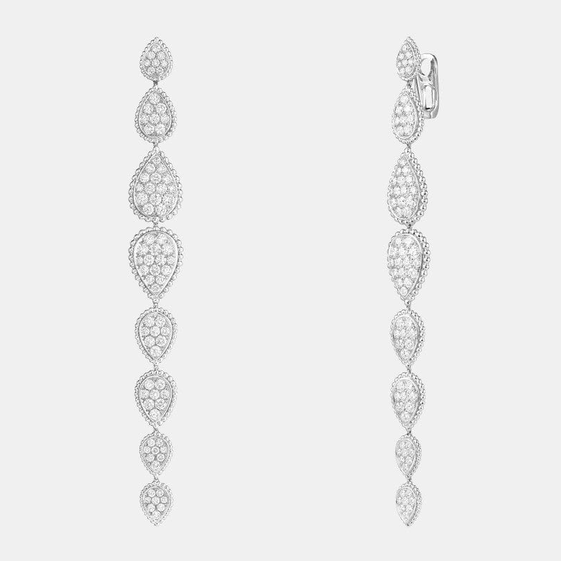 Boucles d'oreilles Serpent Bohème Or blanc Diamant 6.21ct