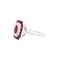 Bague 54 Bague en platine et or jaune 18K sertie rubis et diamants 58 Facettes 34919