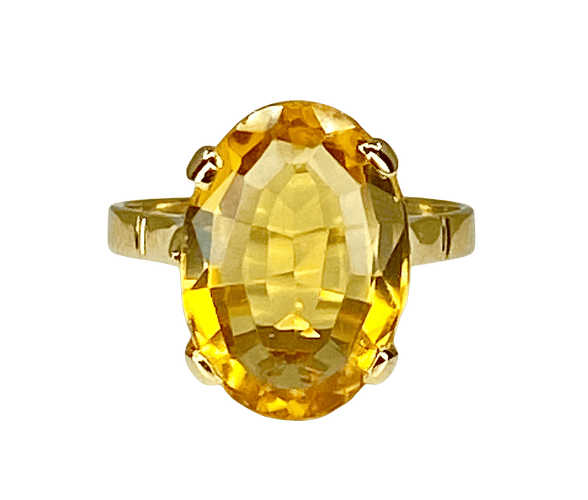 Bague 52 Bague or jaune, citrine 58 Facettes AB385