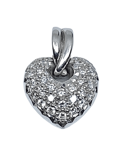 Pendentif Pendentif coeur or blanc 29 diamants 58 Facettes AB311