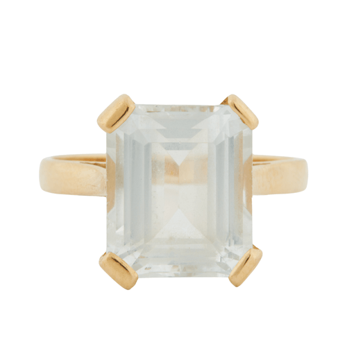 Bague 54 Bague Or Jaune - Aigue-Marine 58 Facettes RÉF 9010/14