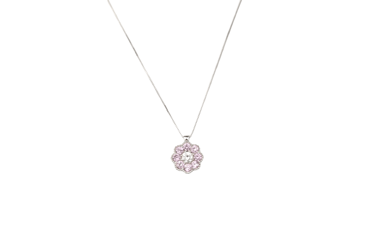 Collier Collier saphirs roses et diamant 58 Facettes