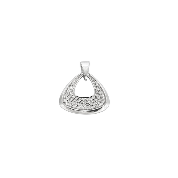 White gold pendant paved with diamonds
