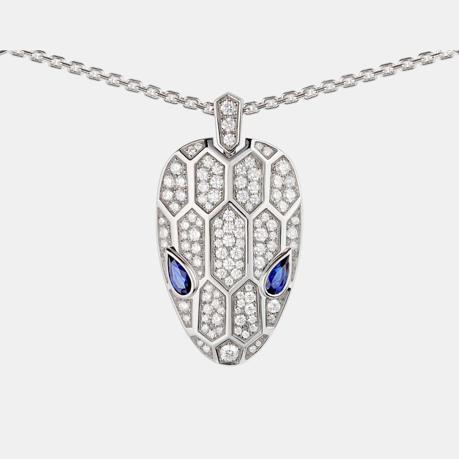 Collier Serpenti Or blanc Saphir 0.78ct
