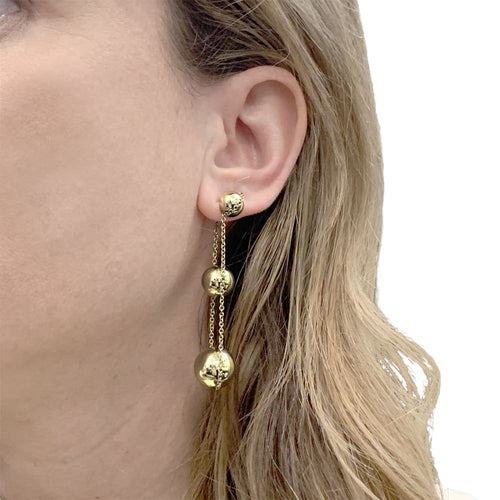Boucles d'oreilles Tiffany & Co. HardWear Drop Ball - Boucles d'oreilles pendantes en or jaune 58 Facettes 35294