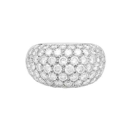 Bague 51 Bague jonc pavée de diamants en or blanc 750 58 Facettes 31229