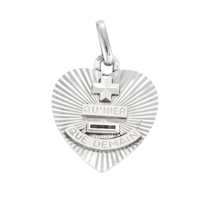 Pendentif AUGIS - Médaille d'Amour or blanc 58 Facettes GU165