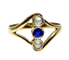 Bague 54 Bague or jaune, perles et pierre bleue 58 Facettes AB427