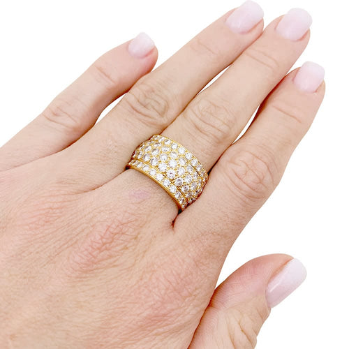 Bague 54 Cartier Nigéria - Bague pavée de diamants en or jaune 58 Facettes 33987