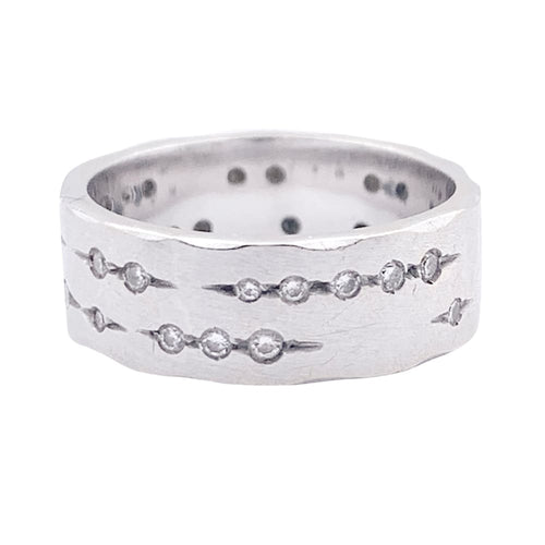 Bague 50 H.Stern Code - Bague bandeau en or blanc 750 sertie de diamants 58 Facettes 33586