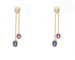 Boucles d'oreilles Boucles d’oreilles pendantes en or jaune 18 carats avec saphirs, rubis et diamants 58 Facettes 13961