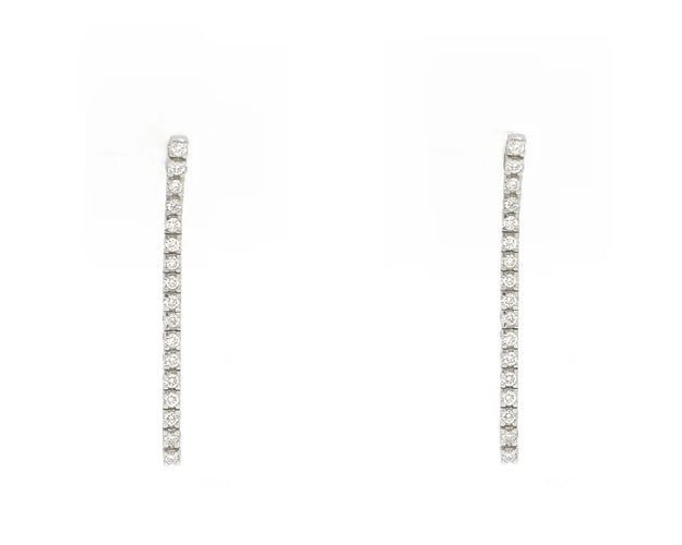 Boucles d'oreilles Boucles d’oreilles tennis pendantes en or blanc 18 ct, 0,68 ct diamants 58 Facettes 14011