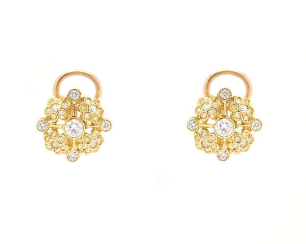 Boucles d'oreilles Boucles d’oreilles en or jaune 18 kt avec diamants 1,16 ct 58 Facettes 13045