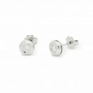 Boucles d'oreilles Boucles d’oreilles point de lumière 0,06 ct en or blanc 18 kt 58 Facettes 10148