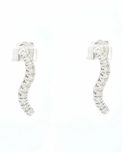 Boucles d'oreilles Boucles d’oreilles tennis ondulées en or blanc 18 kt et diamants 58 Facettes 9619