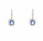Boucles d'oreilles Boucles d’oreilles en or blanc 18 ct avec saphirs Ceylan et diamants 58 Facettes 10065