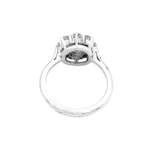 Bague 49 Bague fleur en or blanc et platine sertie de diamants 58 Facettes 34870