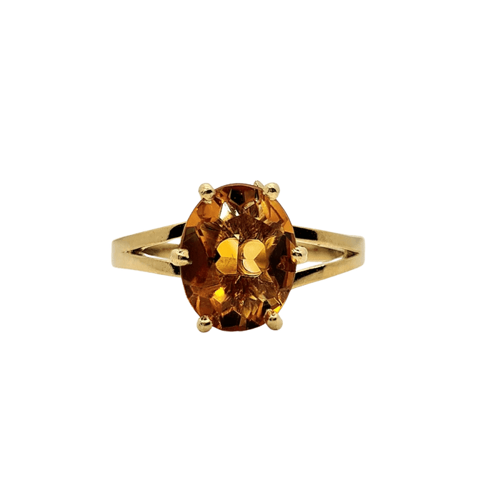 Bague 51 Bague or jaune citrine 58 Facettes 454