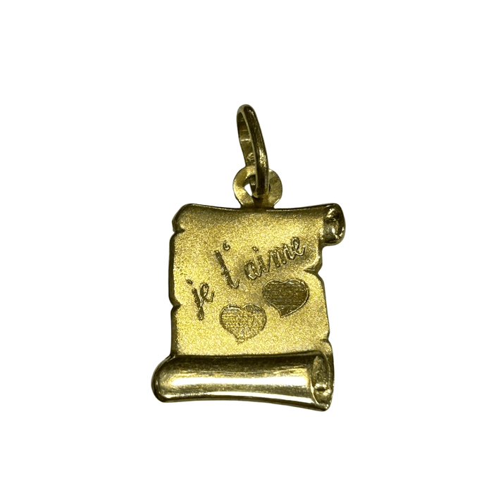 Pendentif Pendentif or jaune je t'aime 58 Facettes LP580