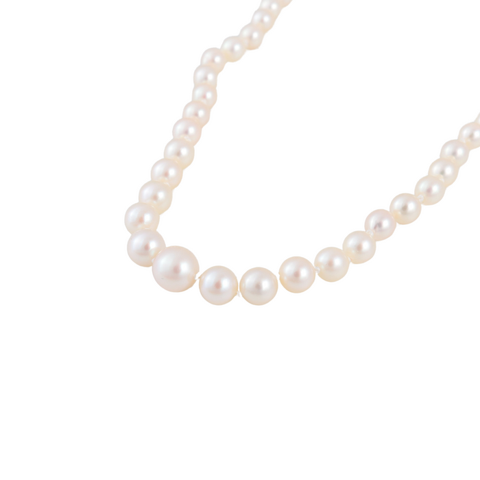 Cultured pearl necklace with 19th century clasp