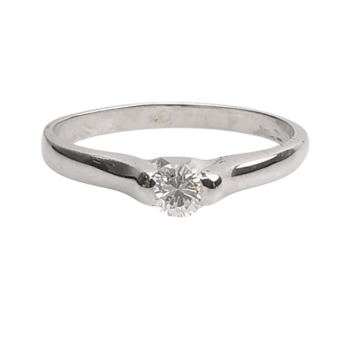 Bague 52 Solitaire en or blanc et Diamant 58 Facettes