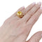 Bague 52 Bague dôme vintage en or jaune 750 avec citrine 58 Facettes 35067