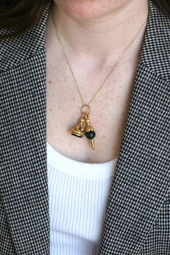 Colgante Sello colgante en oro amarillo de 18k y jaspe sanguíneo 58 Facettes