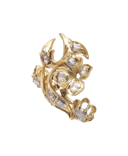 Pendentif Fleur d'Epoque - Pendentif en or jaune 18K et diamants 58 Facettes BO220747/FLEURDEPOQUE