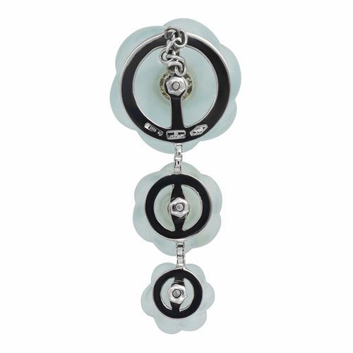Pendentif Loris Abate - Pendentif en or gris avec aigue-marine et diamants 58 Facettes OC-64700210