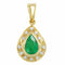 Pendentif Pendentif poire en or jaune 18 carats, émeraude et diamants 58 Facettes OC-64700215
