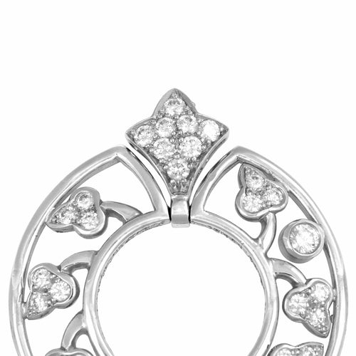 Pendentif Pendentif rond en or gris 750 et diamants 58 Facettes 64700195