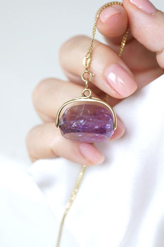 Pendente Pendente - Selo giratório em ametista em ouro amarelo 18k 58 Facettes