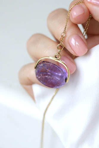 Pendente Pendente - Selo giratório em ametista em ouro amarelo 18k 58 Facettes