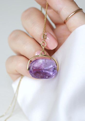 Pendente Pendente - Selo giratório em ametista em ouro amarelo 18k 58 Facettes