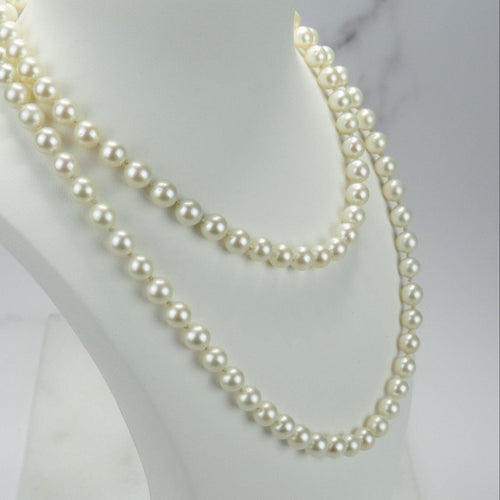 Akoya Pearl Necklace - 14-carat two-tone gold clasp and diamonds 58 Facettes 1998