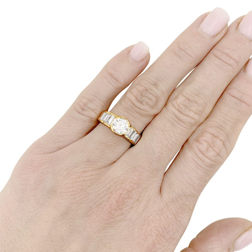 Bague 53 Bague en or jaune et diamants 58 Facettes 35187