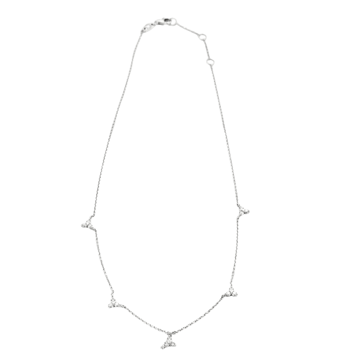 Collier Collier en or blanc et diamants en cinq motifs 58 Facettes