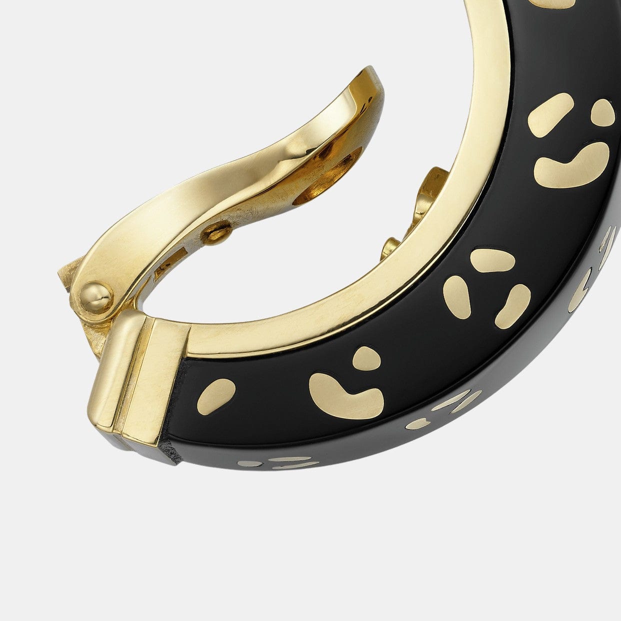 Boucles d'oreilles Panthère Or jaune Onyx