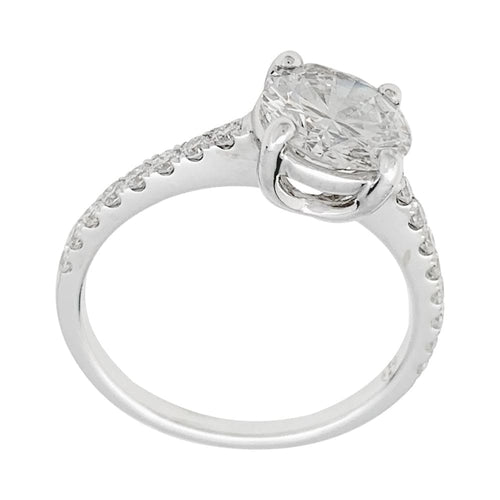 Bague 54 Bague solitaire en or blanc avec diamant taille brillant 1,53 ct 58 Facettes 31806