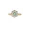 Ring 48 Vintage floral ring in 18k yellow gold, emerald and diamonds 58 Facettes