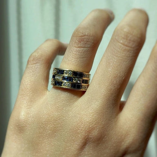Bague 53 Bague - Or, Diamants & Saphirs 58 Facettes 250040SP