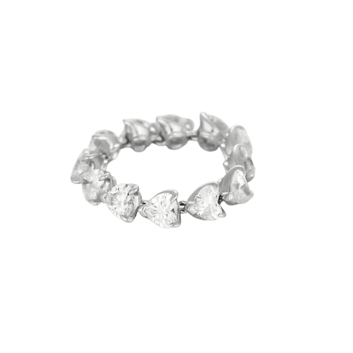 Bague 51 Bague souple sertie de diamants en or gris 18k 58 Facettes JRW0025-51