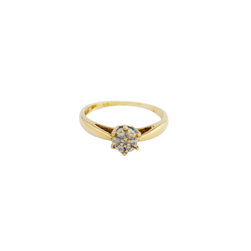 Bague 49 Solitaire - Bague en or jaune 18 carats et diamants 58 Facettes 32241